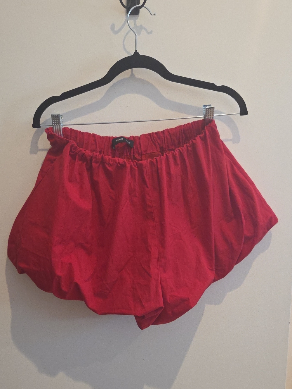 Mango Bright Red Bubble Shorts with Elastic Waist